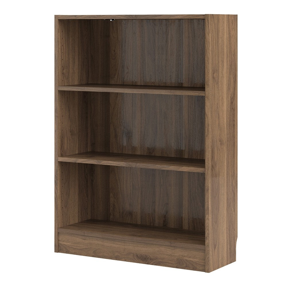 *Basic Low Wide Bookcase (2 Shelves) in Walnut