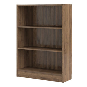 *Basic Low Wide Bookcase (2 Shelves) in Walnut