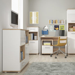 4KIDS 1 door 1 drawer narrow cabinet with opalino handles