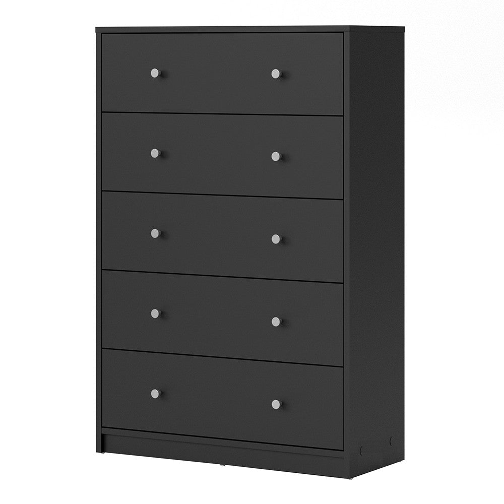 May Chest of 5 Drawers in Black