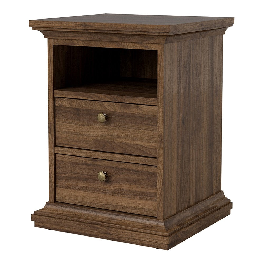 Paris Bedside 2 Drawers in Walnut