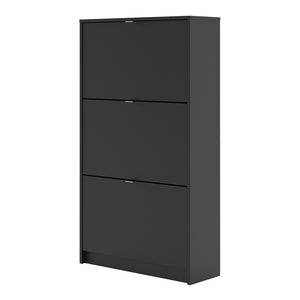 Shoes Shoe cabinet w. 3 tilting doors and 2 layers