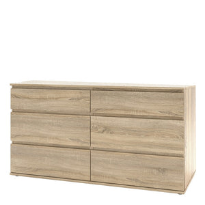 Nova Wide Chest of 6 Drawers (3+3) in Oak