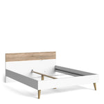 Oslo Euro King Bed (160 x 200) in White and Oak