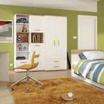 4KIDS Tall 2 door cabinet with orange handles