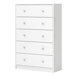 Nova Chest of 5 Drawers in White