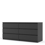 Naia Wide Chest of 6 Drawers (3+3) in Black Matt