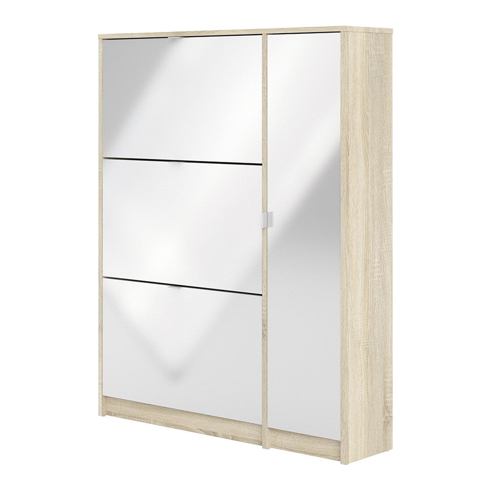 Shoes Shoe cabinet w. 3 tilting doors and 2 layers + 1 door