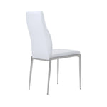 Milan High Back Chair White Faux Leather. Set of 2