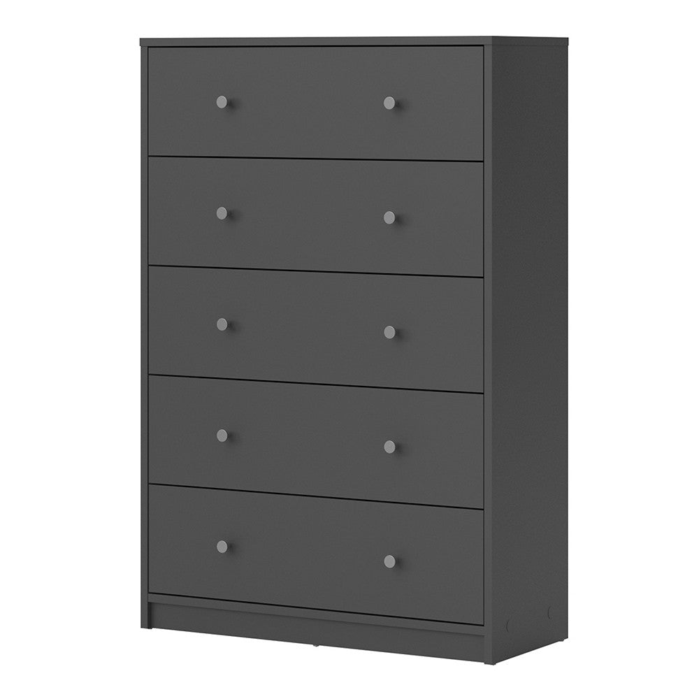 May Chest of 5 Drawers in Grey