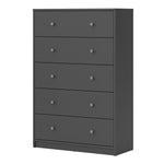 May Chest of 5 Drawers in Grey