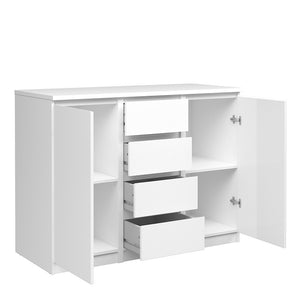Naia Sideboard - 4 Drawers 2 Doors in White High Gloss