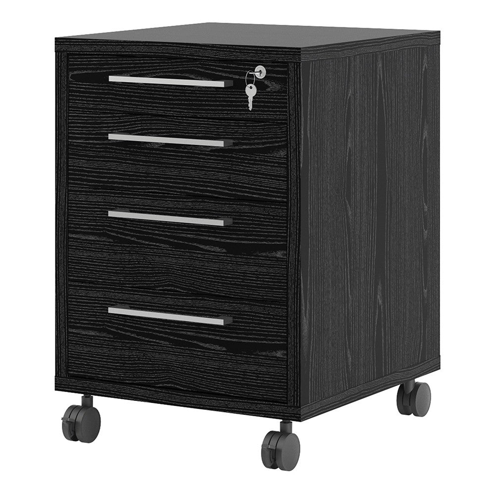 Prima Mobile cabinet in Black woodgrain