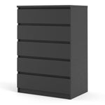 Naia Chest of 5 Drawers in Black Matt