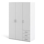 Space Wardrobe with 3 doors + 3 drawers White 1750