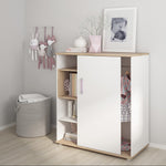 4KIDS Low cabinet with shelves (sliding door) with lilac handles