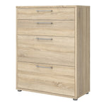 Prima Bookcase 2 Shelves with 2 Drawers + 2 File Drawers in Oak