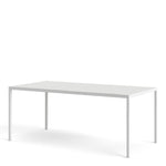 Family Dining Table 180cm White Table Top with White Legs