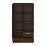 Imperial 2 Door 3 Drawer Glazed Display Cabinet in Dark Mahogany Melamine