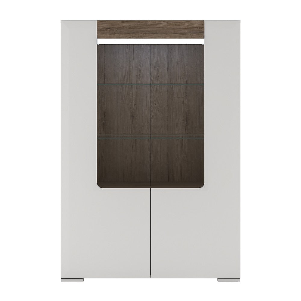 Toronto Low glazed 2 door display cabinet with internal shelves (inc. Plexi Lighting)