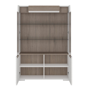 Toronto Low glazed 2 door display cabinet with internal shelves (inc. Plexi Lighting)