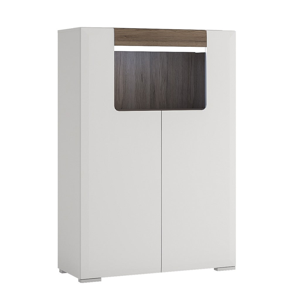 Toronto Low 2 Door cabinet with open shelf (inc. Plexi Lighting)