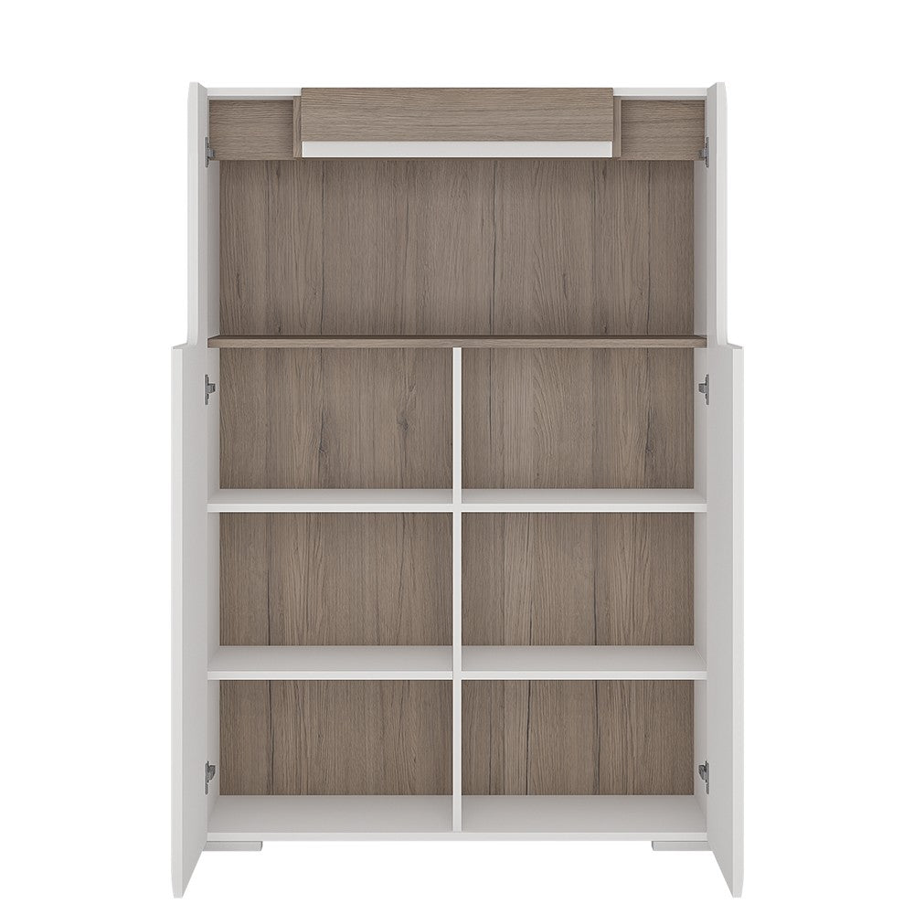 Toronto Low 2 Door cabinet with open shelf (inc. Plexi Lighting)