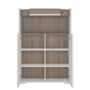 Toronto Low 2 Door cabinet with open shelf (inc. Plexi Lighting)