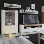 Toronto Low glazed 2 door display cabinet with internal shelves (inc. Plexi Lighting)