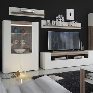 Toronto Low glazed 2 door display cabinet with internal shelves (inc. Plexi Lighting)