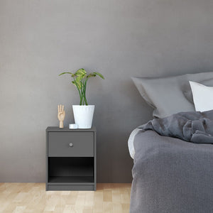 May Bedside 1 Drawer in Grey