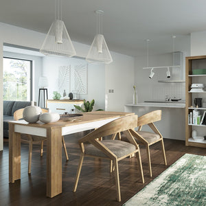 Lyon Small extending dining table 90/180cm in Riviera Oak/White High Gloss