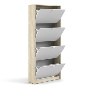 Shoes Shoe cabinet w. 4 tilting doors and 2 layers