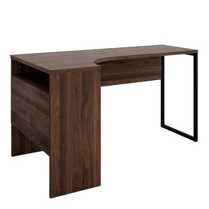 Function Plus Corner Desk 2 Drawers in Walnut