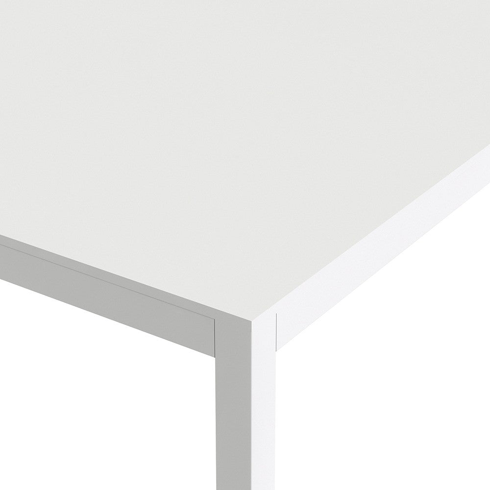 Family Dining Table 140cm White Table Top with White Legs