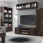 Imperial Wall Shelving Unit in Dark Mahogany Melamine