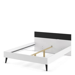 Oslo Euro King Bed (160 x 200) in White and Black Matt