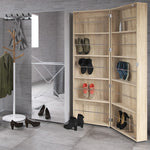 Shoes Shoe Cabinet 1 Door w/ Mirror in Oak