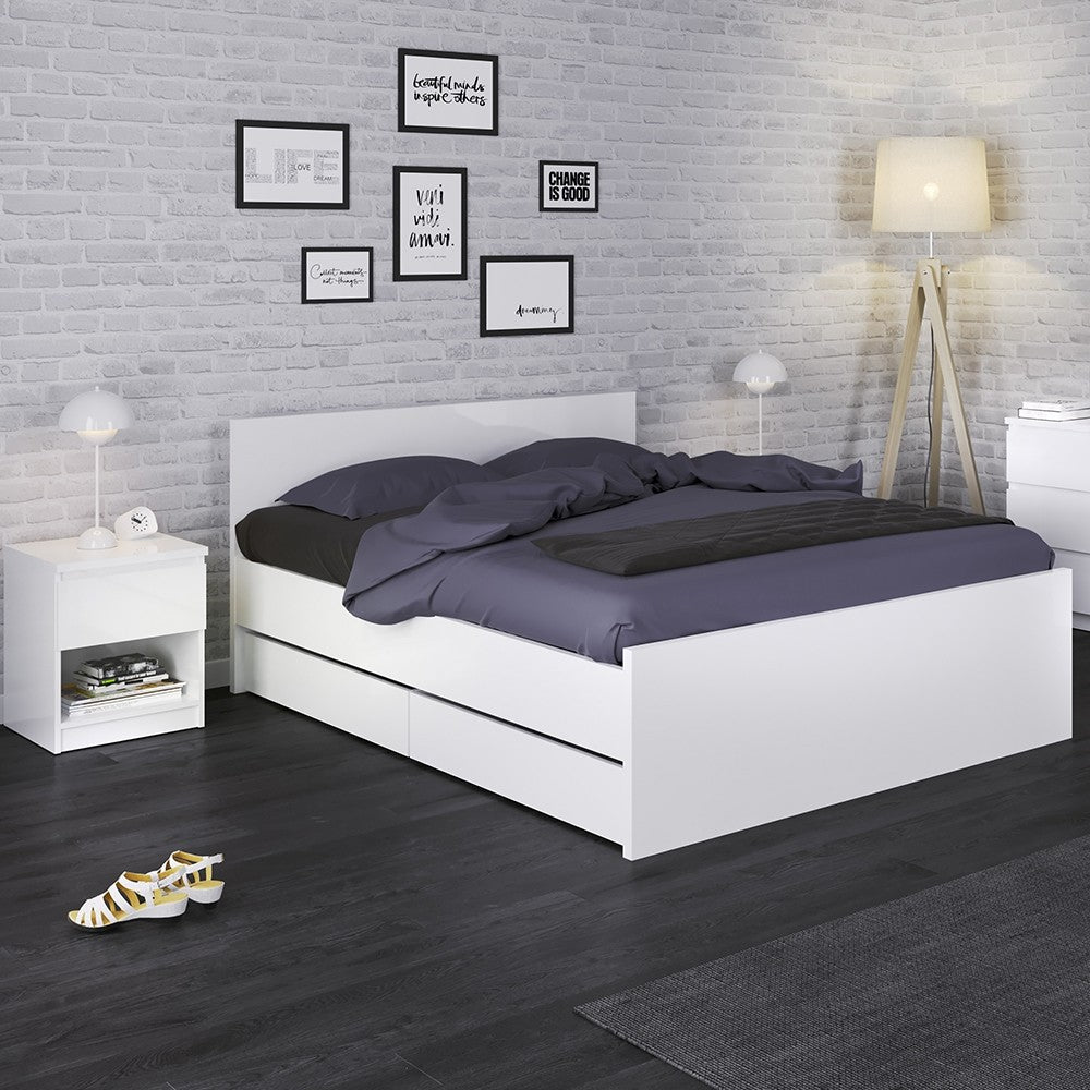 White high online gloss double bed