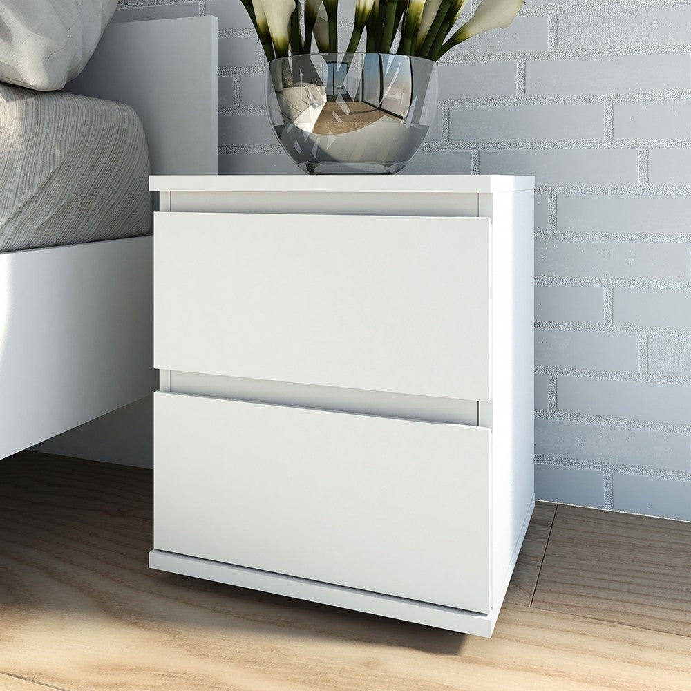 Nova Bedside 2 Drawer in White