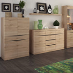 Kensington 4 + 4 Wide Chest of Drawers in Oak.