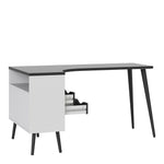 Oslo Desk 2 Drawer in White and Black Matt FSC Mix 70 % NC-COC-060652