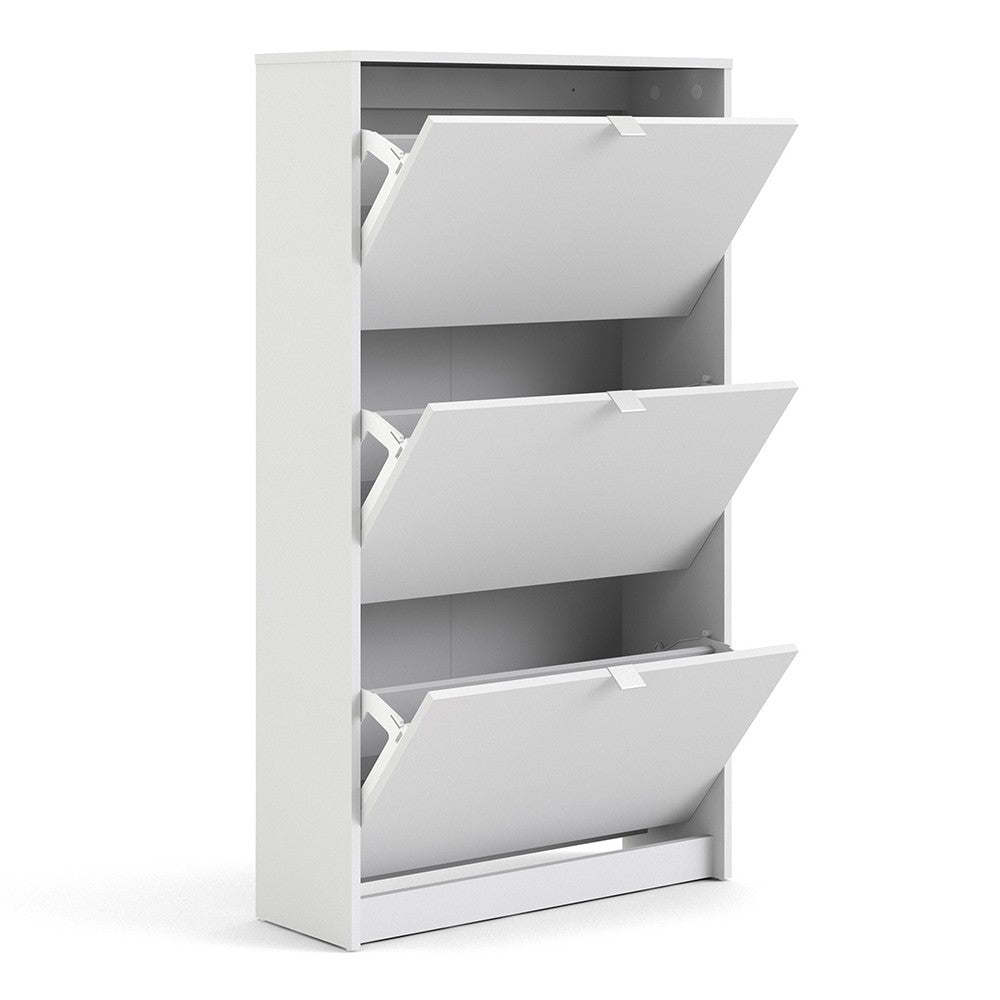 Shoes Shoe cabinet w. 3 tilting doors and 2 layers