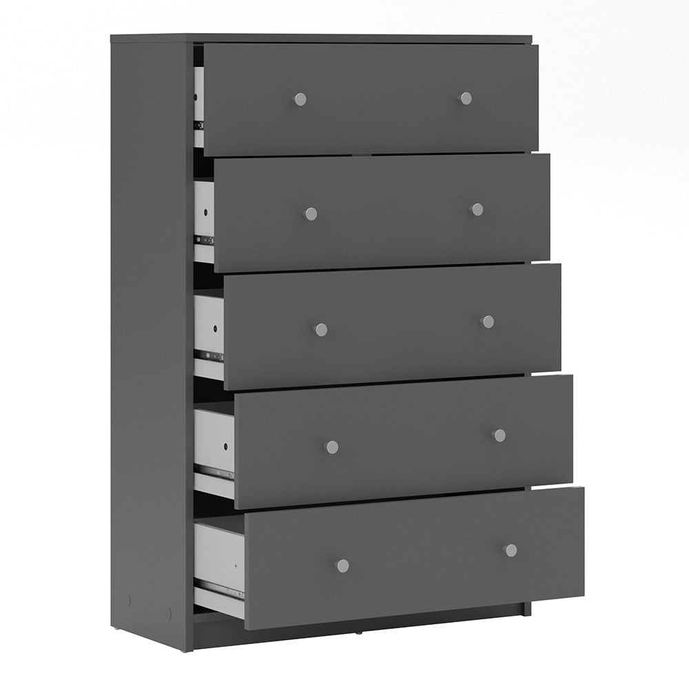 May Chest of 5 Drawers in Grey