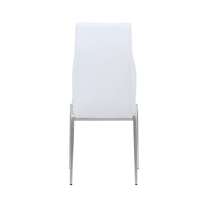 Milan High Back Chair White Faux Leather. Set of 2