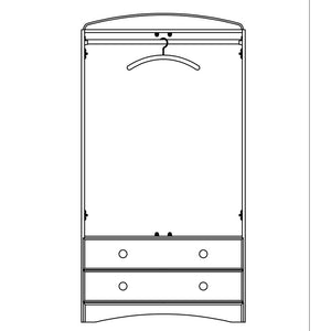 *Scandi 2 Door 2 Drawer Combi Wardrobe in Pine