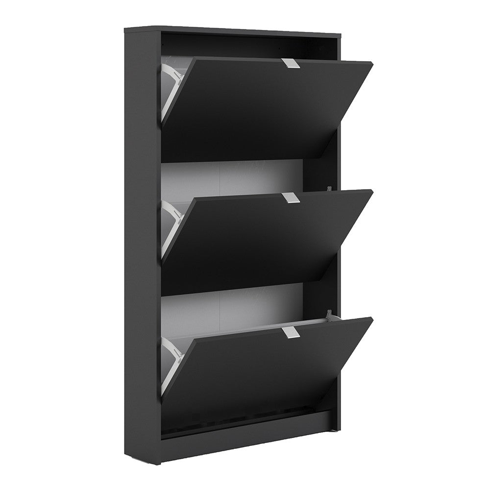 Shoes Shoe cabinet w. 3 tilting doors and 1 layer