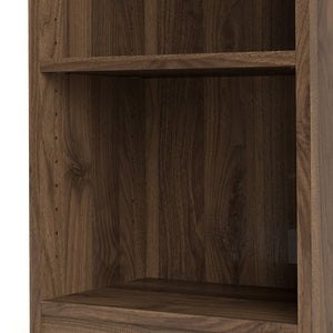 Basic Low Narrow Bookcase (2 Shelves) in Walnut