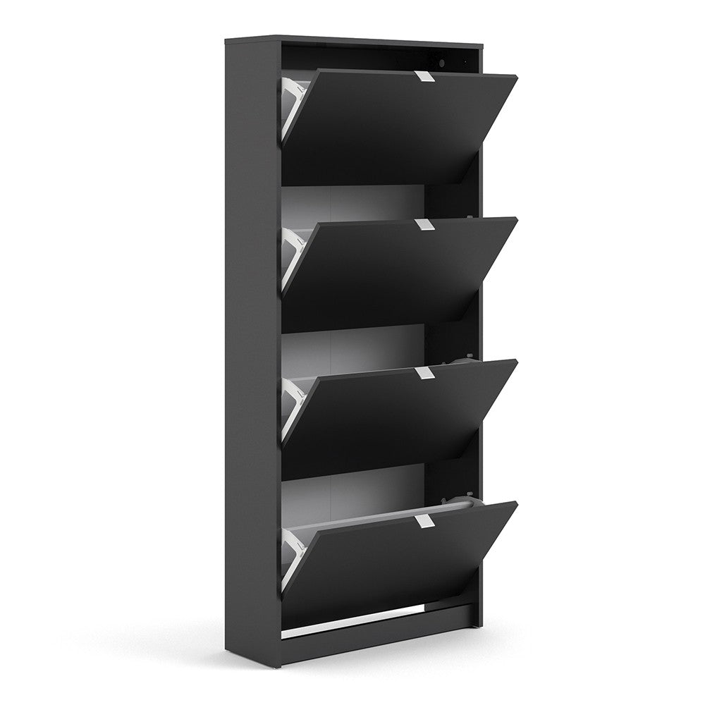 Shoes Shoe cabinet w. 4 tilting doors and 2 layers