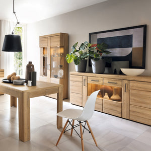 Cortina 4 door wide glazed sideboard in Grandson Oak  Cortina 4 door wide glazed sideboard in Grandson Oak